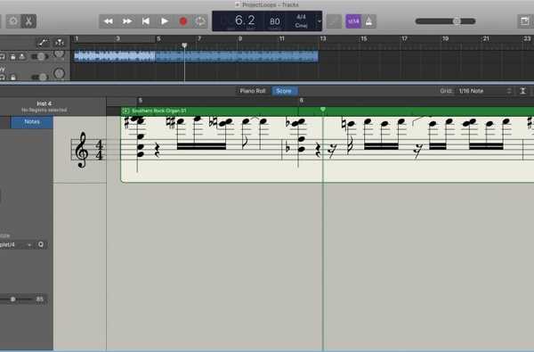 Anzeigen, Hinzufügen und Bearbeiten von Musiknoten in GarageBand