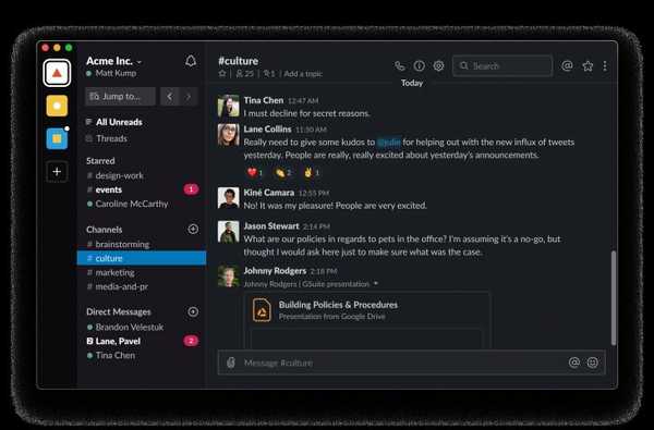 Slack für macOS fügt einen dunklen Modus hinzu