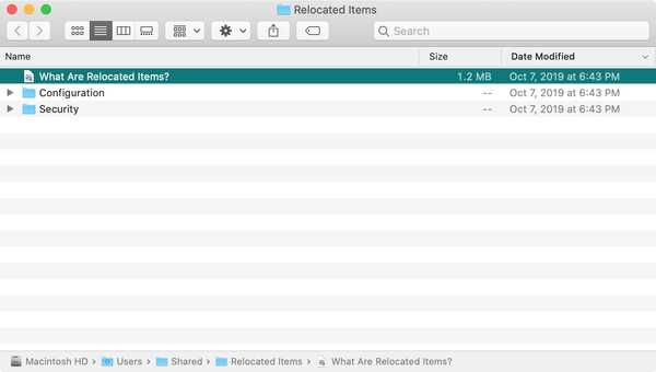 Was ist der Ordner Relocated Items unter macOS Catalina?