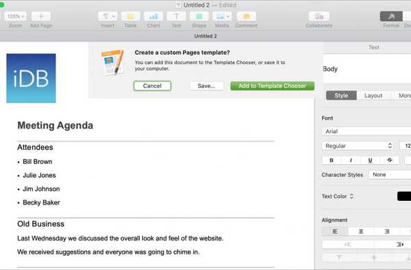 So erstellen und verwenden Sie eine Vorlage in Apple Pages