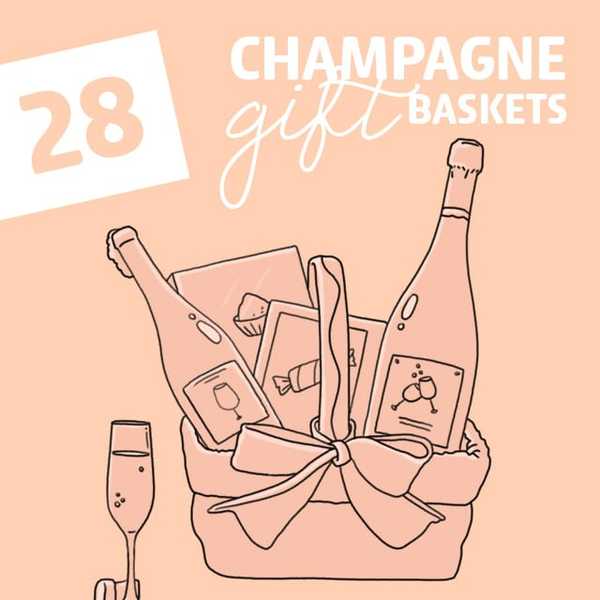 28 coșuri cadou cu șampanie Bubbly