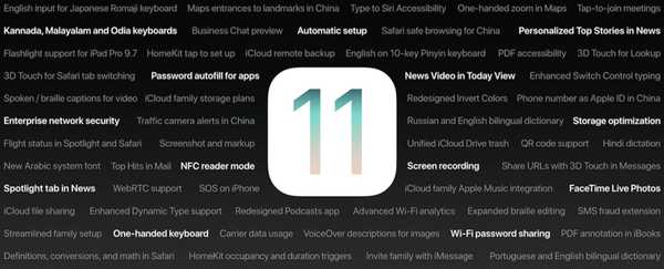90+ funcții noi, livrate cu iOS 11 în această toamnă