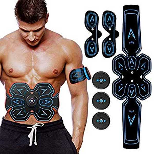Zona abdominal tonos entrenador Workout muscular ABS estimulador tóner fitness cinturón USB