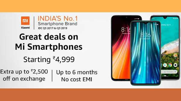 Amazon Great Deals On Mi Smartphones Ofertas e descontos Em Redmi Note 8, Redmi K20 Pro E Mais