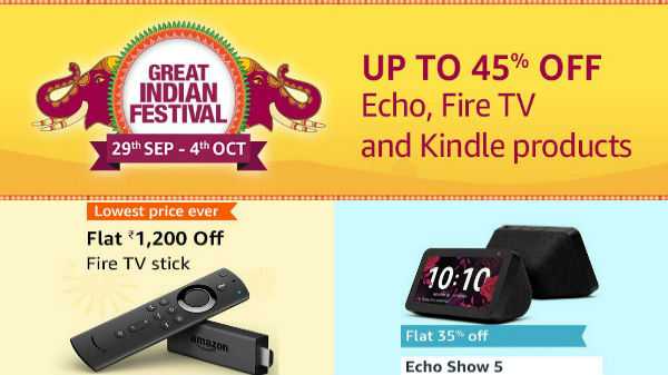 Amazon Great Indian Festival Sale 2019 Echo, Fire TV, Kindle-producten krijgen enorme kortingen