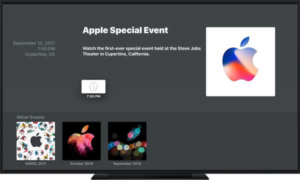 Aplicación Apple Events actualizada con soporte para transmisión de la nota clave del martes