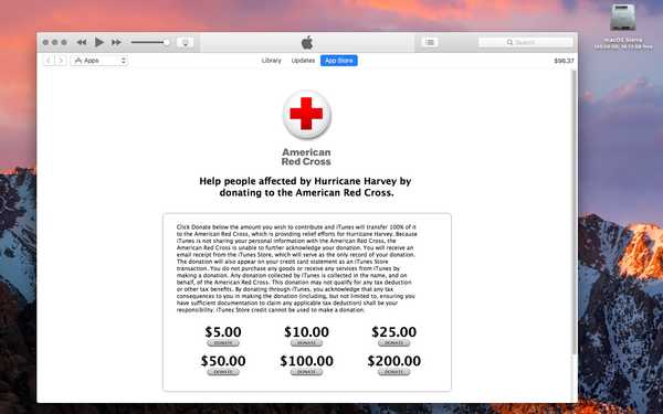 Apple sammelt Spenden für Harveys Sturmhilfe