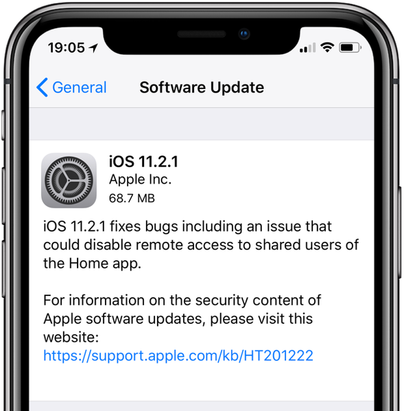 Apple publie iOS 11.2.1 avec le correctif HomeKit