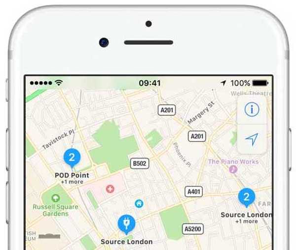 A Apple Maps agora mostra estações de carregamento de veículos elétricos no Reino Unido, centros de aluguel de bicicletas em Londres, Paris e Nova York