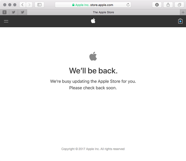 Apple Online Store cae antes del evento de iPhone X hoy