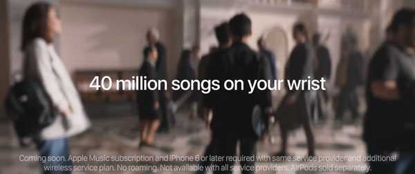 Iklan Apple Watch Series 3 mempromosikan streaming Musik Apple yang tidak ditambatkan