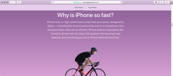 A página renovada da Apple, “Switch to iPhone”, oferece informações adicionais aos usuários do Android