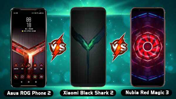 Asus ROG Phone II gegen Xiaomi Black Shark 2 gegen Nubia Red Magic 3