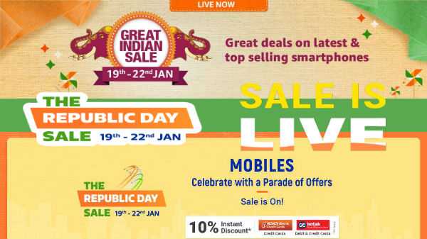 Celulares Samsung mais vendidos à venda no Flipkart Republic Day Sale e Amazon Great Indian Sale 2020