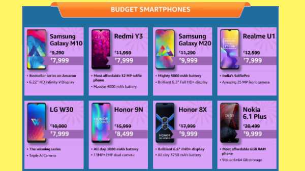 Budsjett-smarttelefoner får enorme rabatter og tilbud under Amazon Store Indian Festival-salg 2019