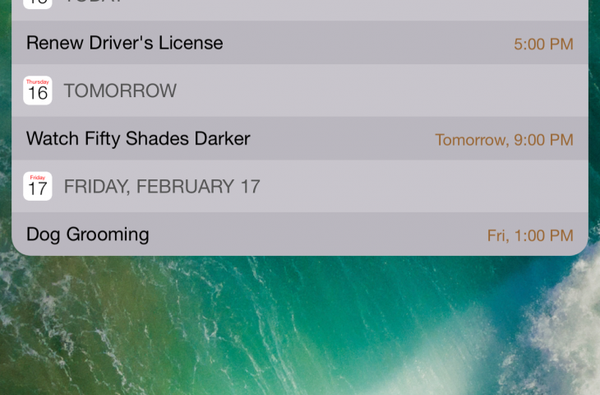 Calendrier pour Lockscreen 2 garantit que vous n'oublierez plus jamais un événement de calendrier à venir sur iOS 10