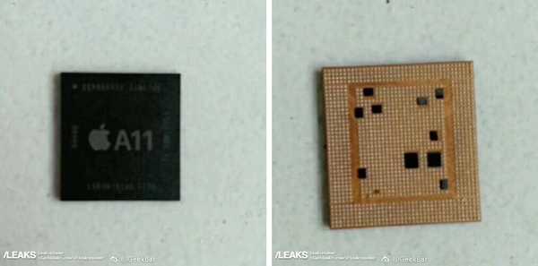 Chip Apple A11 yang diklaim untuk iPhone 8 ditunjukkan pada gambar buram