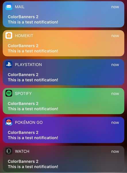 ColorBanners 2 agrega un toque de color a sus banners de notificación