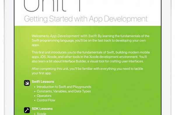 Descargue el nuevo currículum de desarrollo de aplicaciones Swift de Apple desde iBooks Store