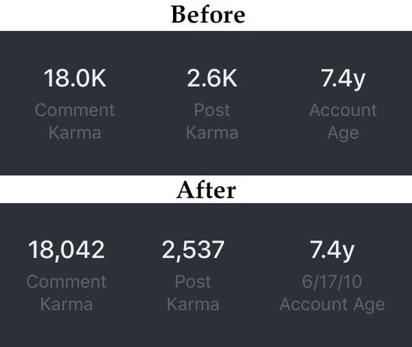 Drago liefert detaillierte Karma-Statistiken an den Apollo Reddit-Client