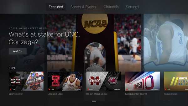 Le versioni ESPN hanno rinnovato l'app di Apple TV con contenuti on-demand, streaming live e altro