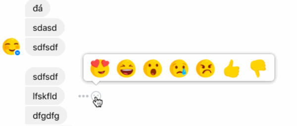 Facebook está probando Reacciones y el nuevo botón No me gusta en los chats en Messenger