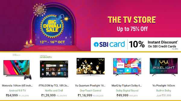 Flipkart Big Diwali-aanbiedingen Krijg tot 50% korting op smart-tv's