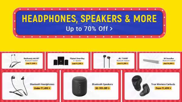 Flipkart Big Shopping Days Sale bietet Kopfhörer, echte kabellose Ohrhörer, Lautsprecher und mehr