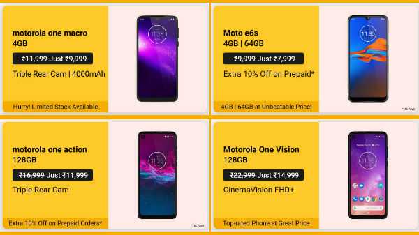Flipkart Diwali Festival Bonanza offre su smartphone Motorola