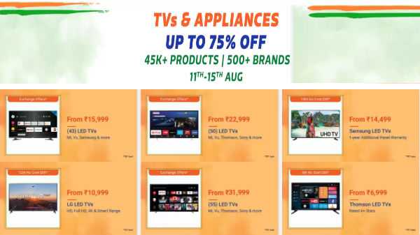 Flipkart-uavhengighetsdagssalg - Ta tak i smarte TV-er med opptil 60% avslag