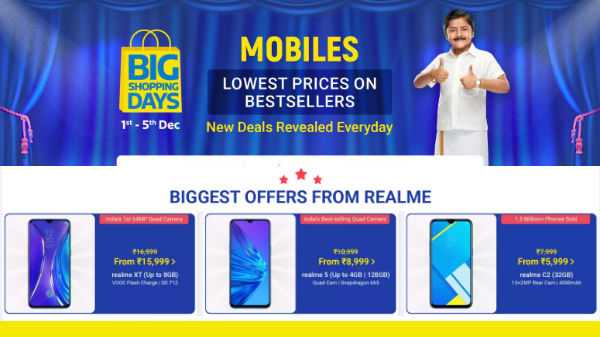 Flipkart Mobiles Big Shopping Days Menawarkan Realme XT, Realme 5, Realme 5 Pro Dan Banyak Lagi