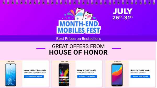 Vânzare de sfârșit de lună Flipkart - Prinde oferte pe smartphone-urile Honor