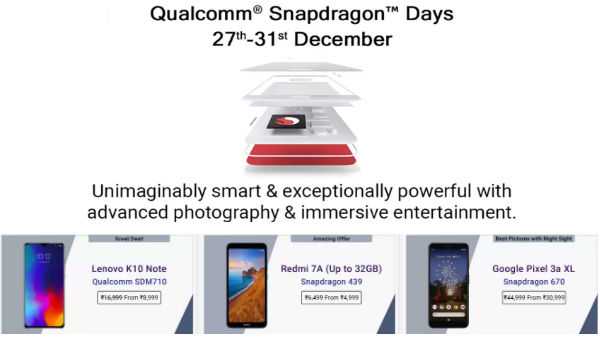 Offres de vente de fin d'année Flipkart Qualcomm Snapdragon Days et remises sur les smartphones puissants