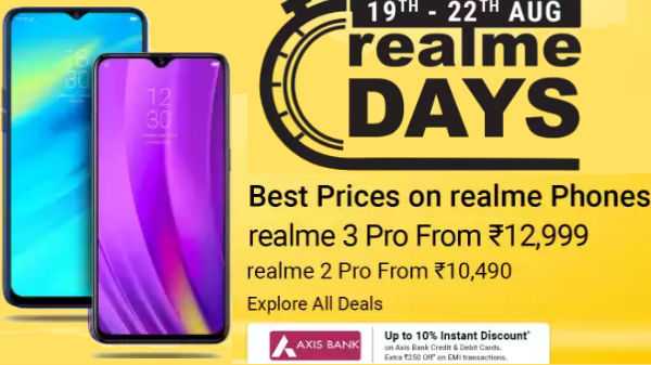 Flipkart Realme Days Uitverkoop Aanbiedingen op Realme 3 Pro, Realme X, Realme C1, Realme 3i en meer