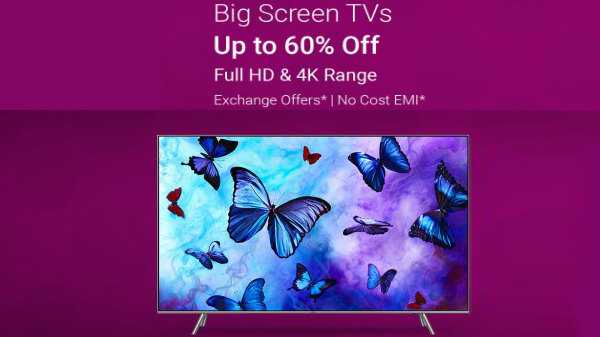 Oferta de TV Flipkart compre televisores de pantalla grande con hasta un 60% de descuento