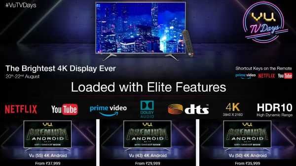 Flipkart Vu TV Days - desconto irresistível em TVs inteligentes Premium