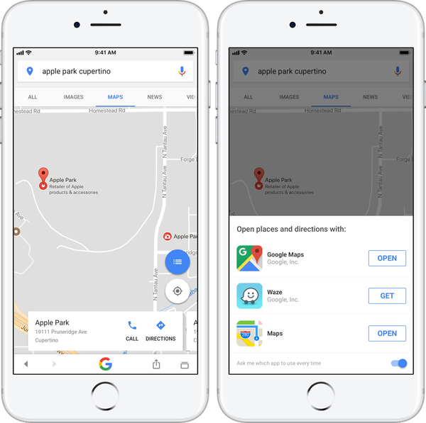 Google-app får dra och släpp på iPad, vägbeskrivning med Apple Maps eller Waze och mer