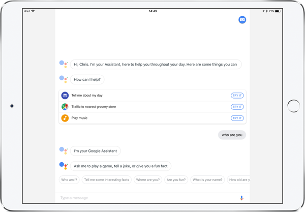 Google Assistant sepenuhnya dioptimalkan untuk iPad