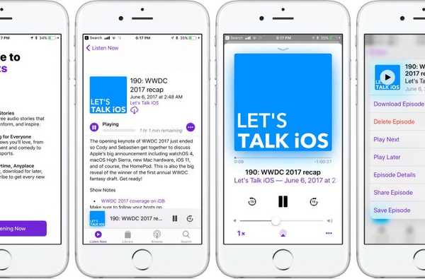 Praktis dengan aplikasi Podcast iOS 11 yang dirombak