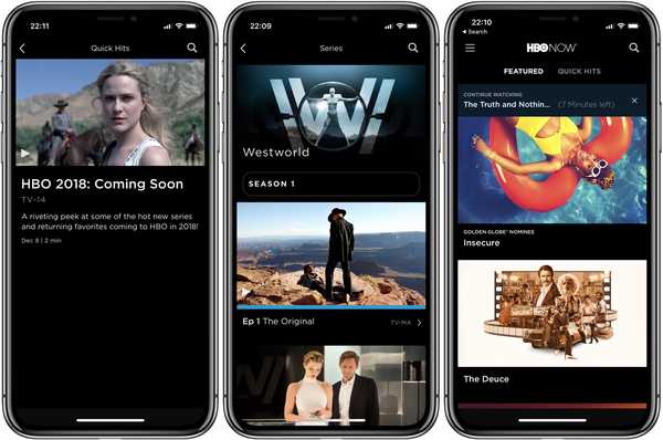 HBO NÅ-appen er oppdatert for å fylle iPhone X kant-til-kant OLED-skjerm