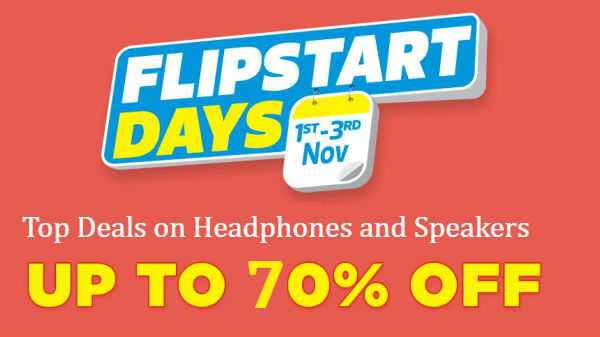 Écouteurs et haut-parleurs sont disponibles jusqu'à 70% de réduction sur Flipkart