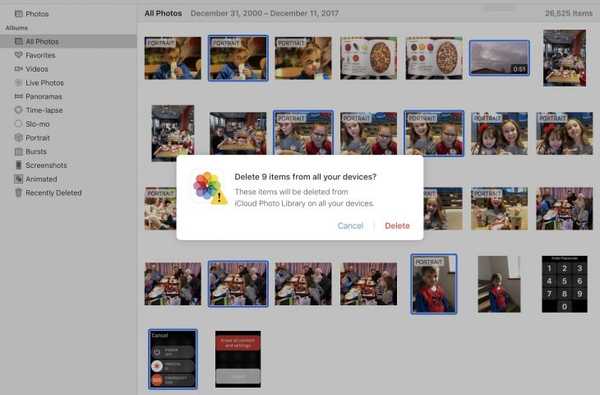 Hoe meerdere foto's tegelijk in iCloud-fotobibliotheek uit uw browser te verwijderen