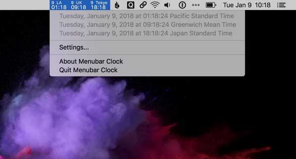 Hoe klokken voor andere tijdzones in uw Mac-menubalk weer te geven