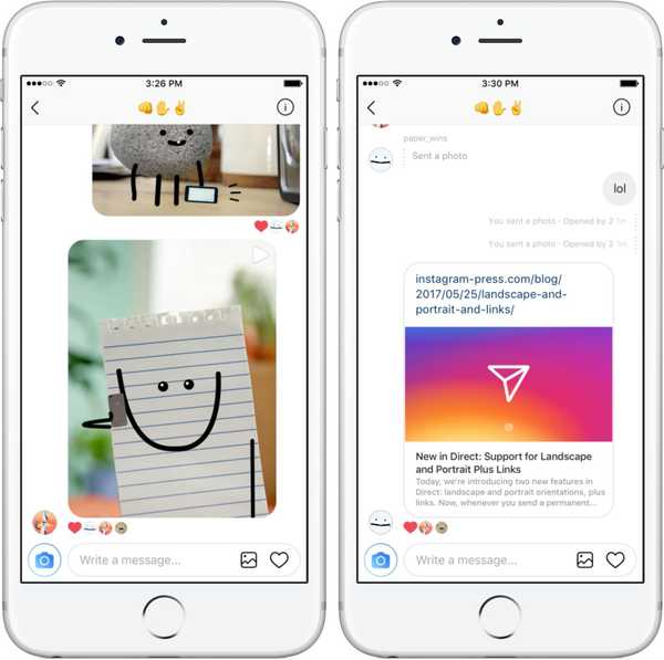 Instagram Direct ahora te permite enviar enlaces e imágenes en orientación horizontal y vertical