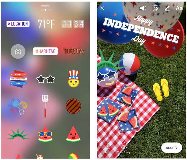 Instagram lancia adesivi per il Giorno dell'Indipendenza e il Giorno del Canada