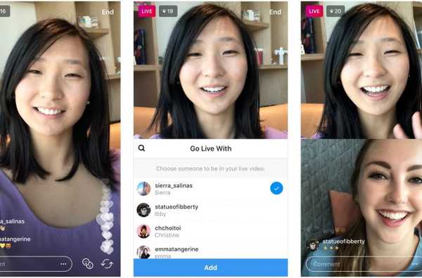 Instagram testează transmisia în direct a două persoane