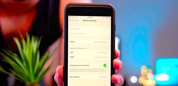 iOS 11 permite a los propietarios de AirPods saltar hacia adelante y hacia atrás entre pistas con un doble toque