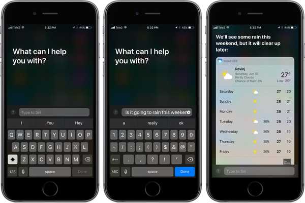 Mit iOS 11 können Sie Ihre Anfragen an Siri eingeben, anstatt sie zu äußern