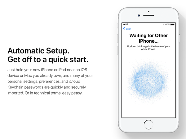iOS 11 maakt het instellen van nieuwe apparaten eenvoudiger