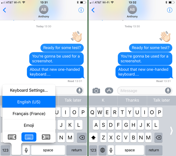 O iOS 11 facilita a digitação com o novo teclado de uma mão